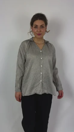Christian Peau GN Blouse Navy Stripe