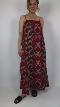 Diega Rofia Dress Red/Navy