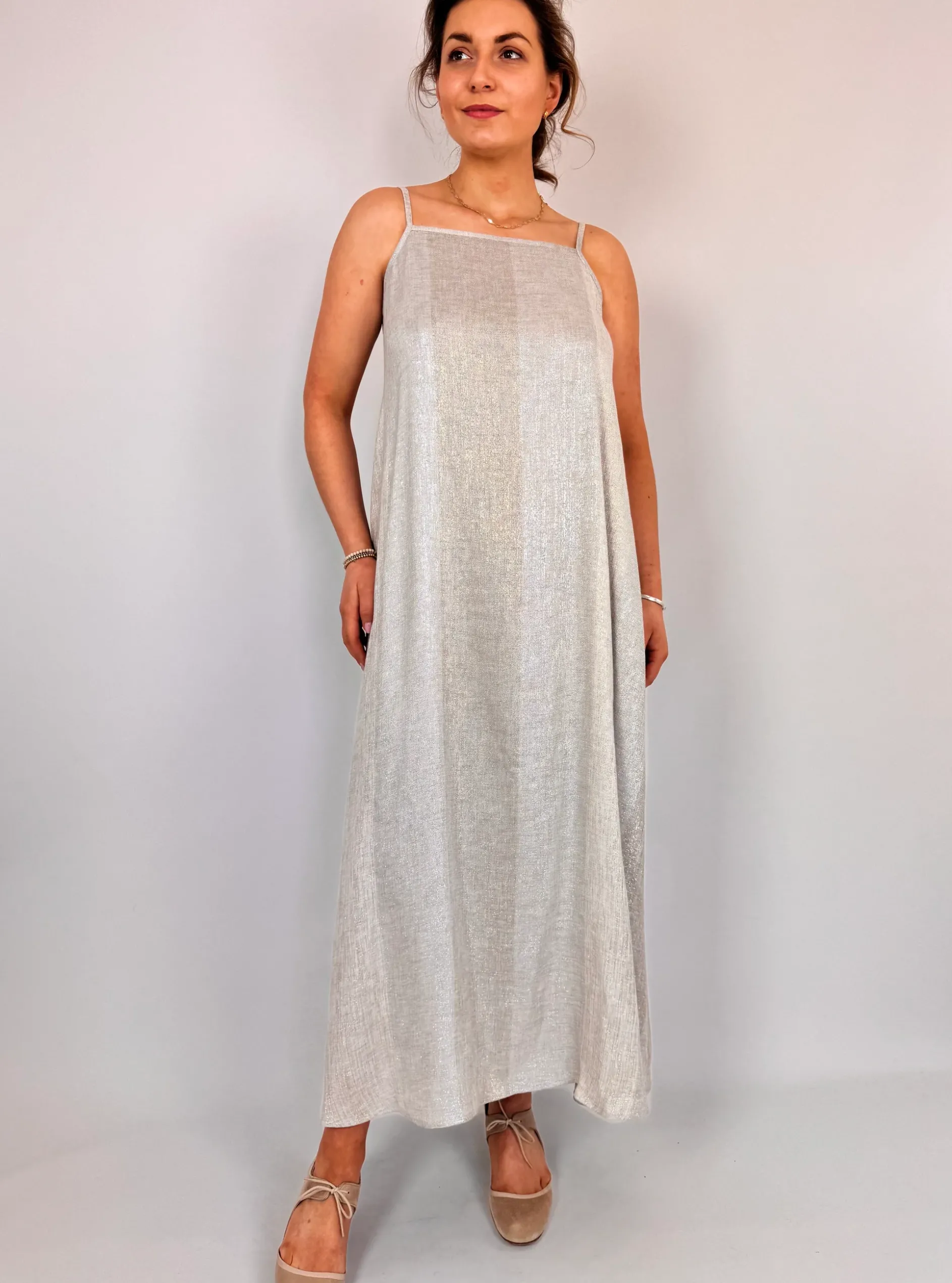 Diega Rofia Dress Silver/Gold