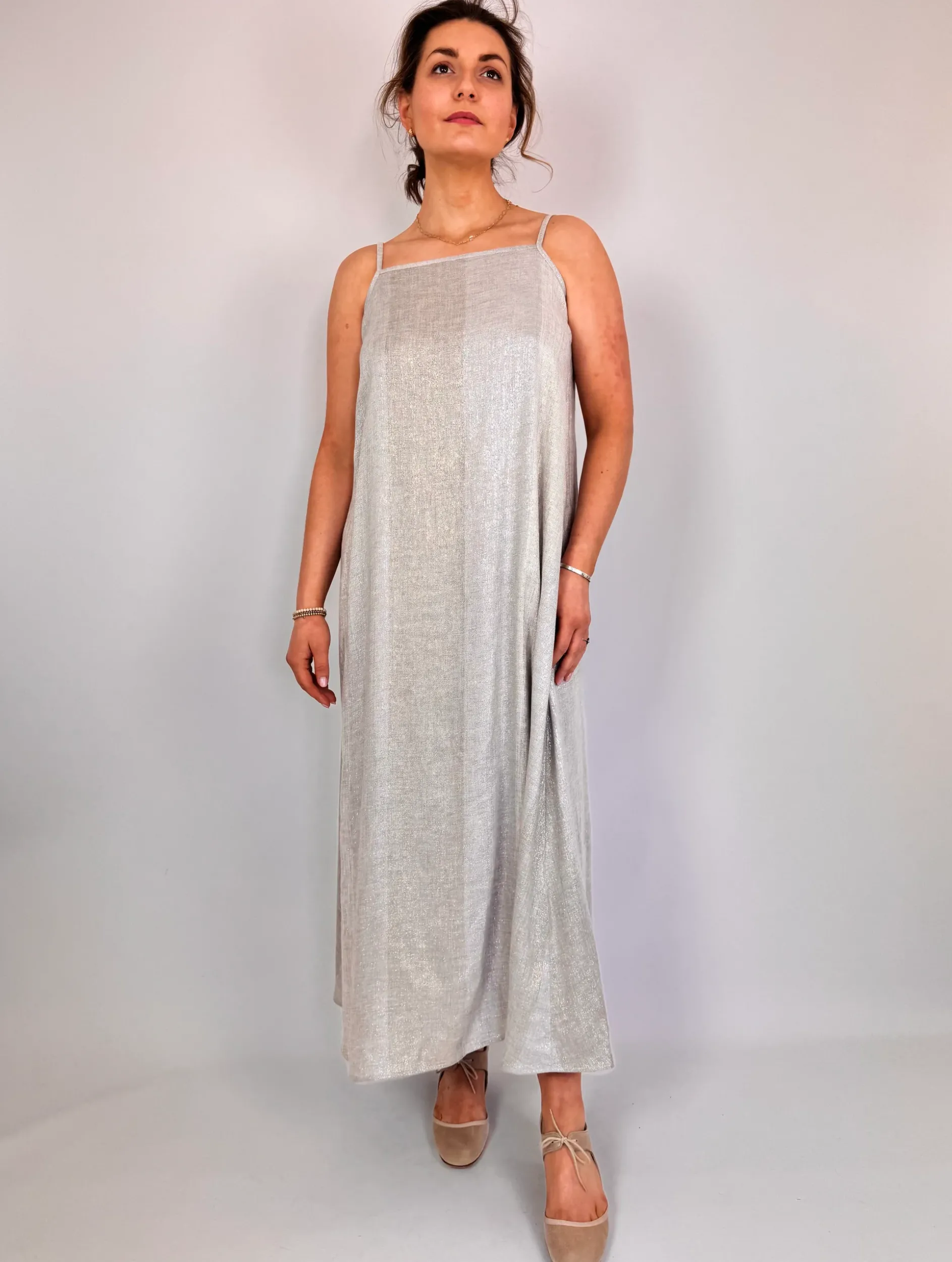 Diega Rofia Dress Silver/Gold