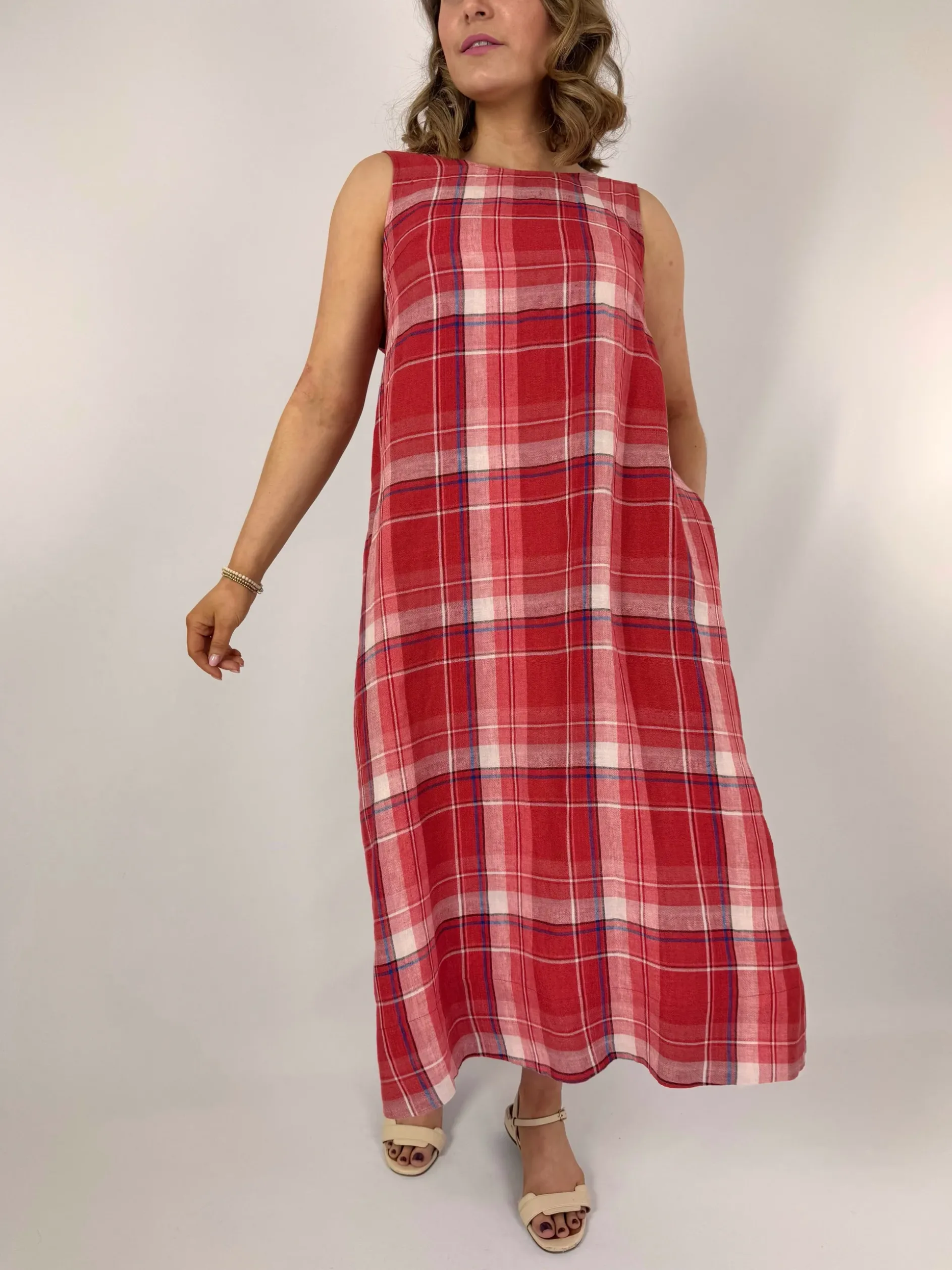 Emin & Paul Tie Detail Dress Red Check
