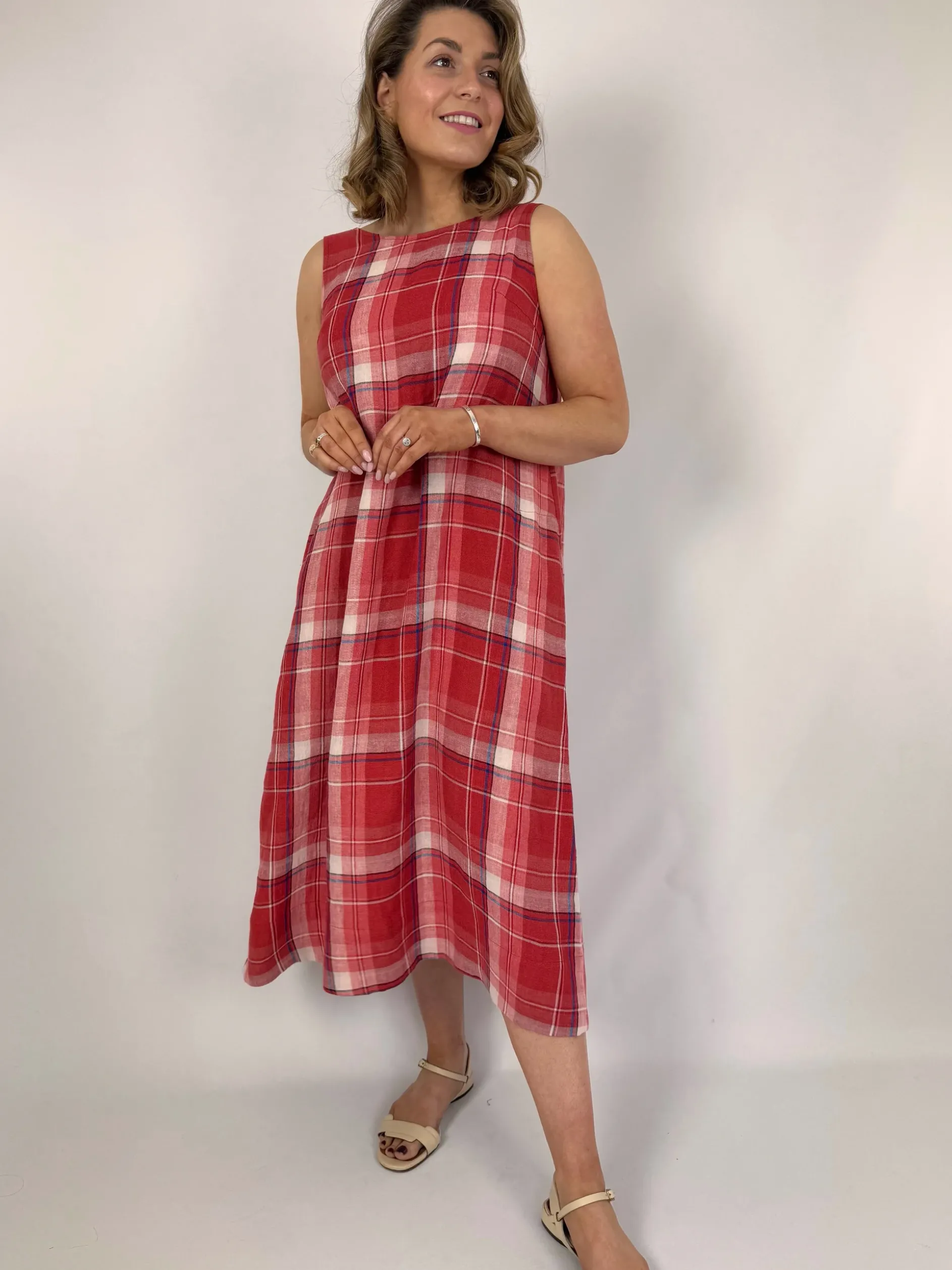 Emin & Paul Tie Detail Dress Red Check