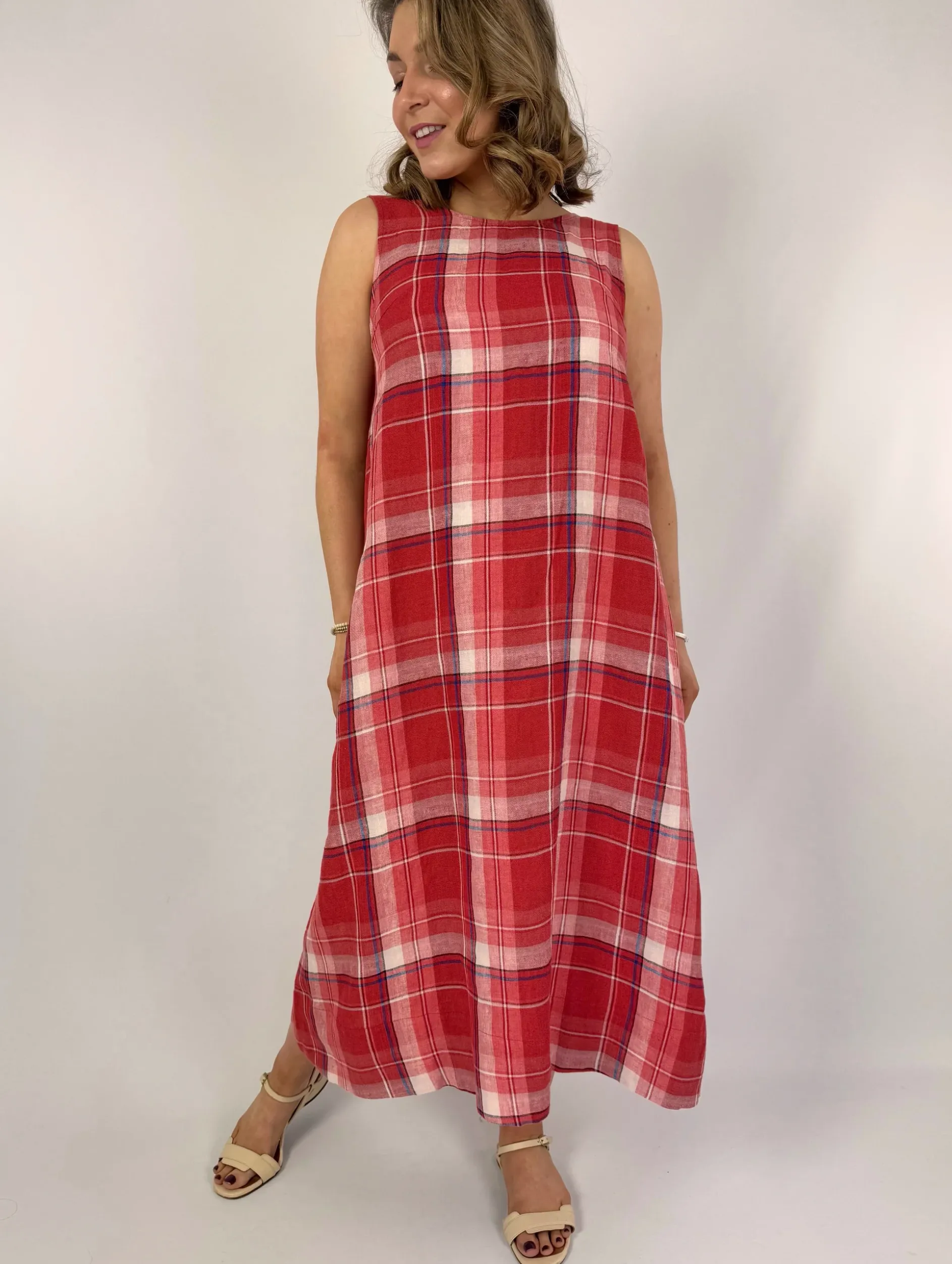 Emin & Paul Tie Detail Dress Red Check