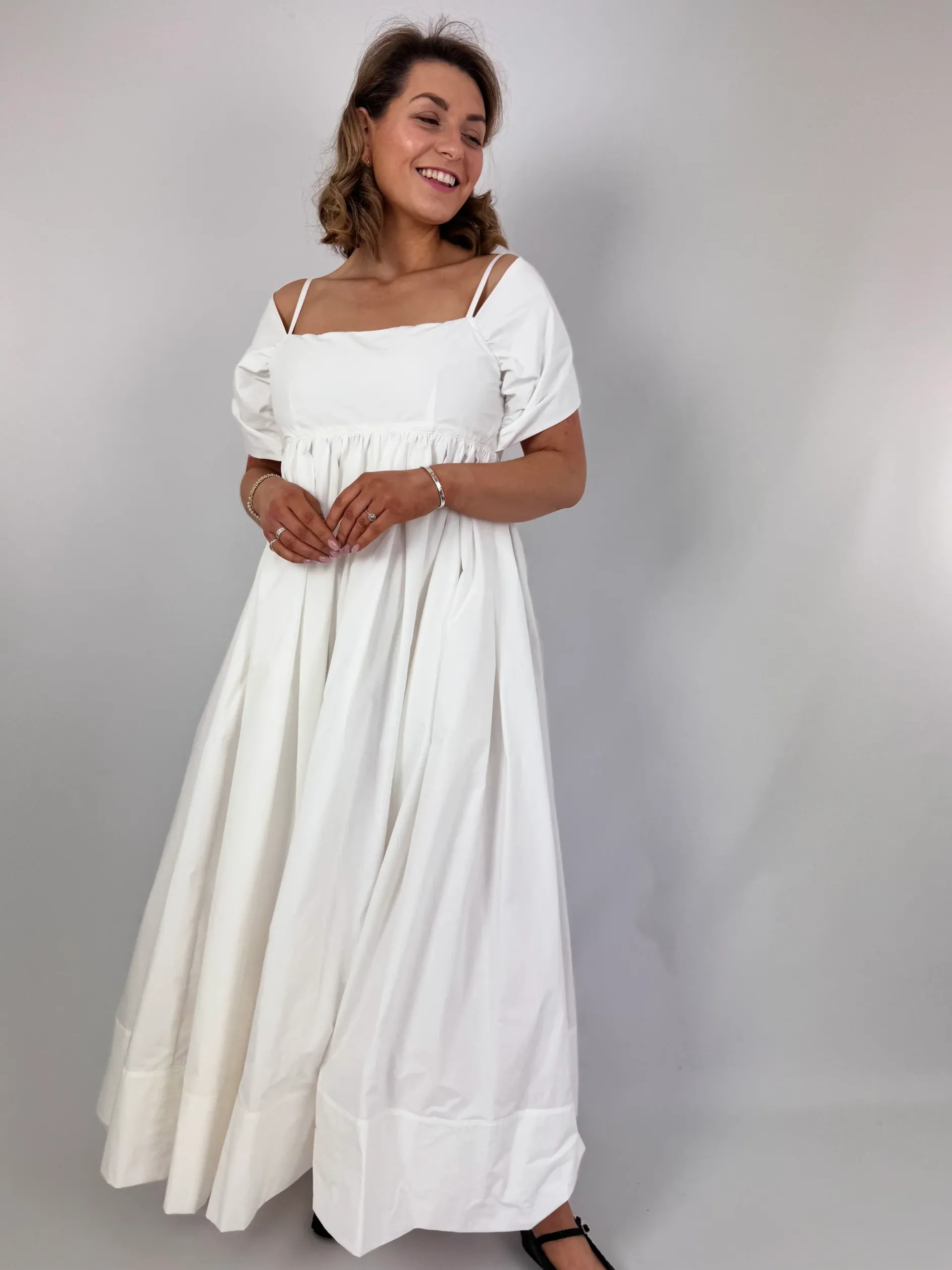 Emin & Paul Tie Front Dress White