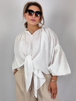 Emin & Paul Volume Lace Blouse White