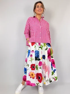 Hannah Wessel Savannah Shirt Azalea Check
