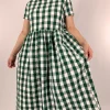 Hannoh Wessel Demi Dress Green Check