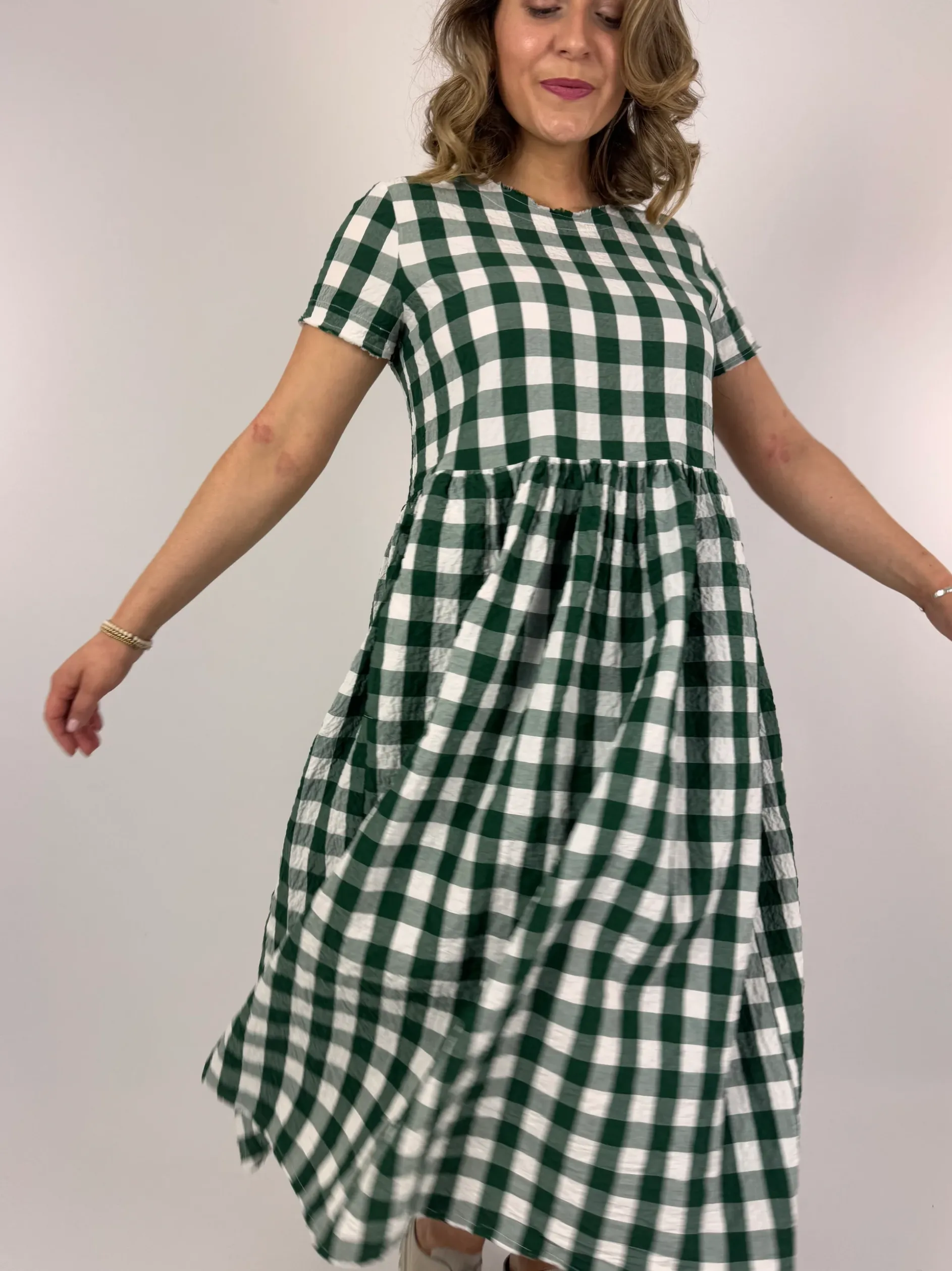 Hannoh Wessel Demi Dress Green Check