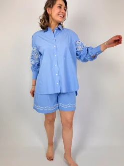 Louise Misha Boxy Shorts Blue