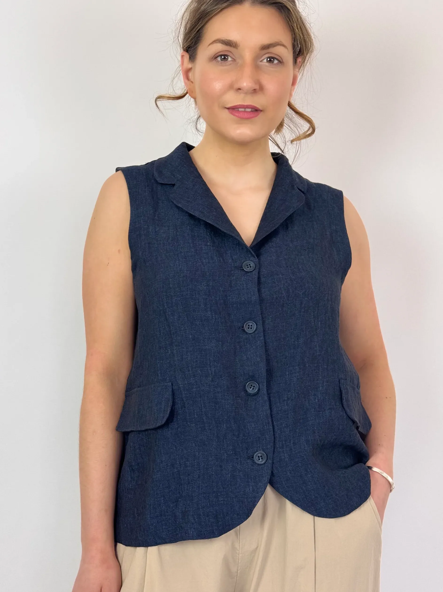 Mama b Kimchi Waistcoat Blue