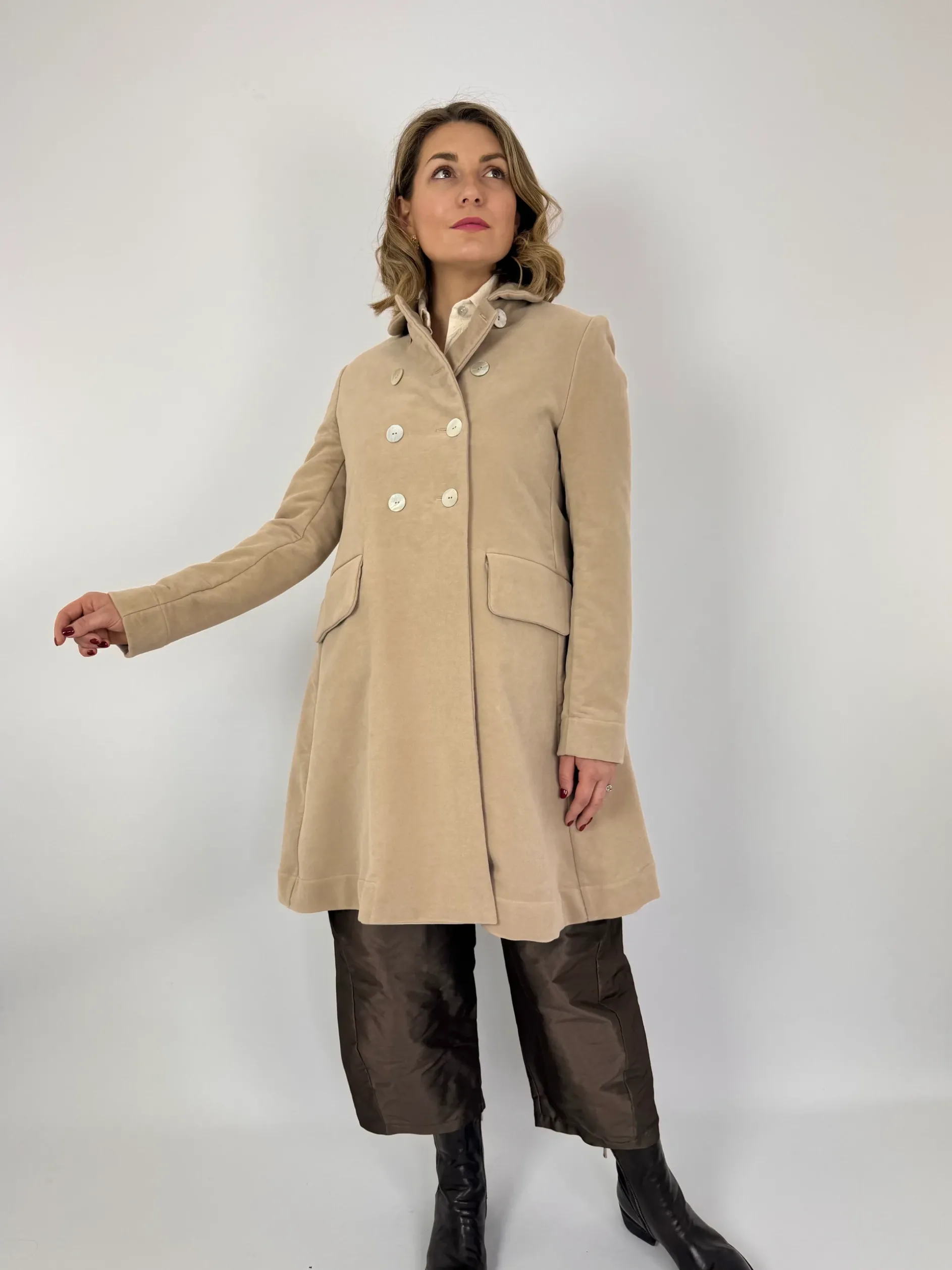 Officinae Double Breasted Coat Beige
