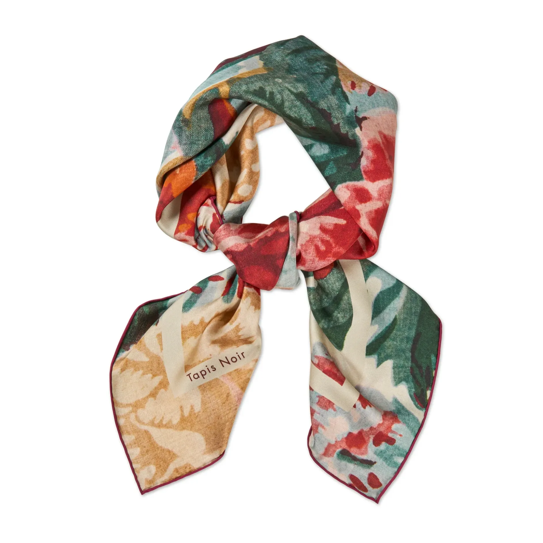 Tapis Noir Classical Multicolour Flower Scarf