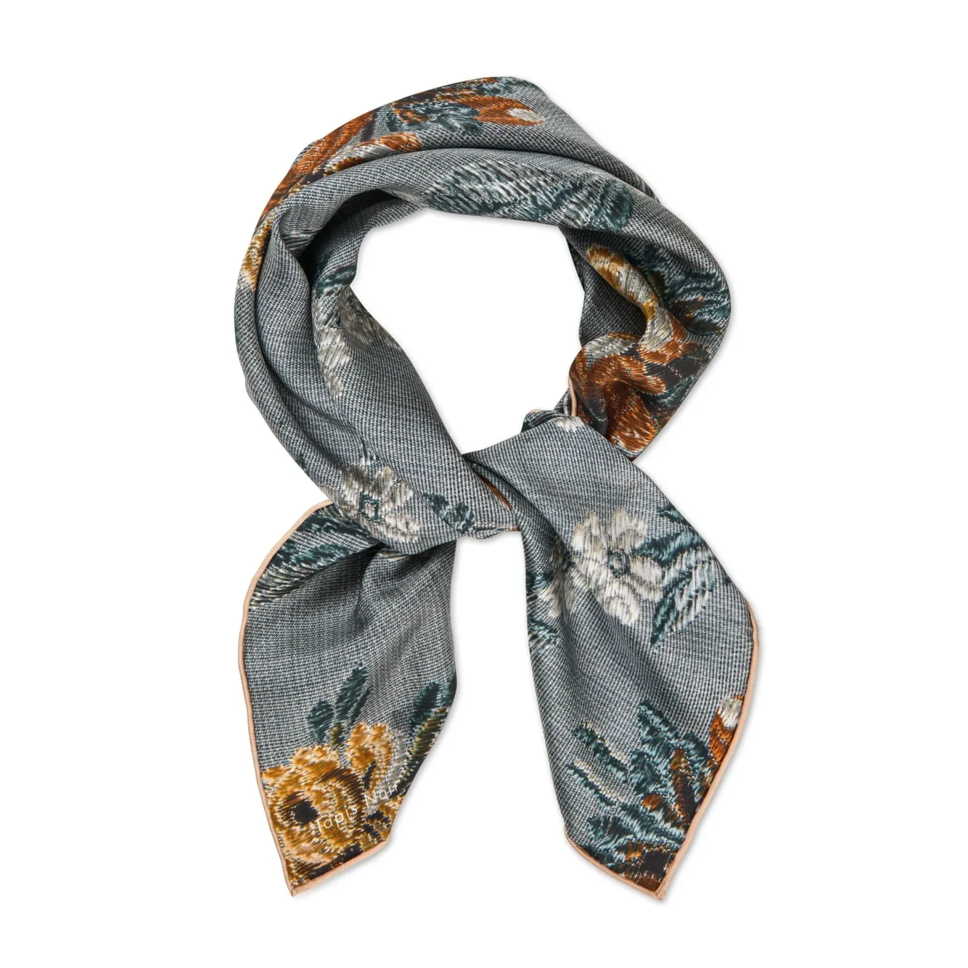 Tapis Noir Small Classical Blue Flower Scarf