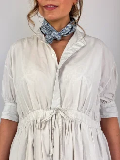 Toujours Bishop Sleeve String Dress Smoke White