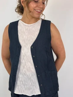 Transit Par-Such B113 Waistcoat Blue